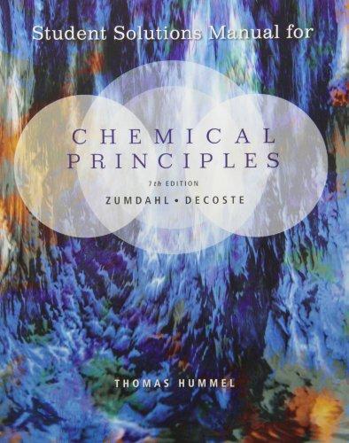 CHEMICAL PRINCIPLES STUDENT SOLUTIONS MANUAL FOR